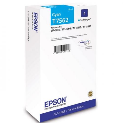 Картридж струйный Epson голубой 1500 страниц для WF-8090/8590 (C13T756240)