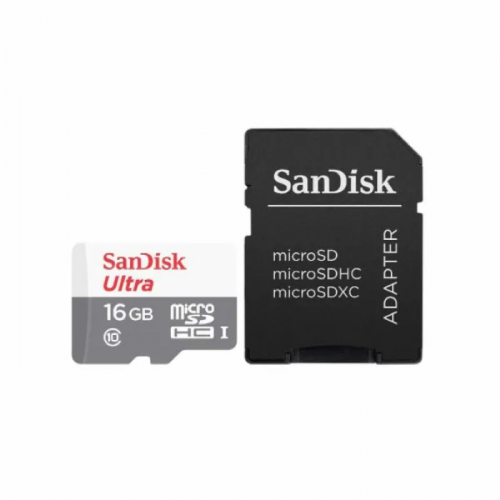 Карта памяти MicroSDHC 16GB Sandisk Class 10 + адаптер на SD (SDSQUNS-016G-GN3MA) фото 2