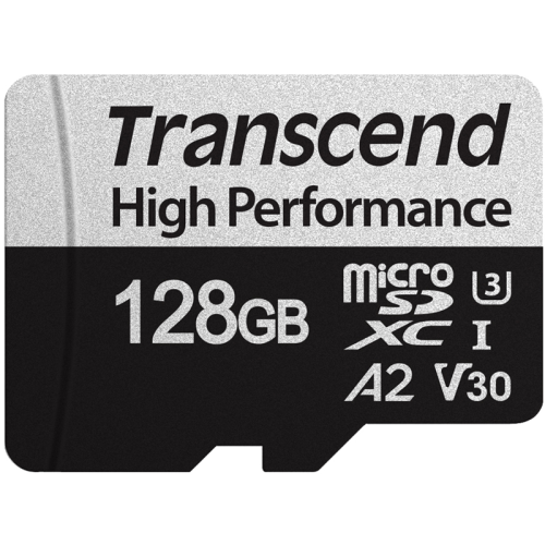 Карта памяти/ Transcend 128GB microSDXC Class 10 UHS-I U3 V30 A2 R100, W85MB/ s without SD adapter (TS128GUSD330S)
