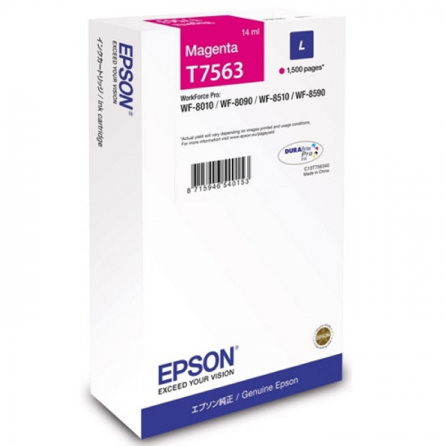 Картридж струйный Epson пурпурный 1500 страниц для WF-8090/8590 (C13T756340)