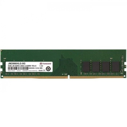 Память оперативная Transcend 8GB DDR4 2666Mhz PC4-21300 U-DIMM 1Rx16 1Gx16 CL19 1.2V (JM2666HLG-8G)