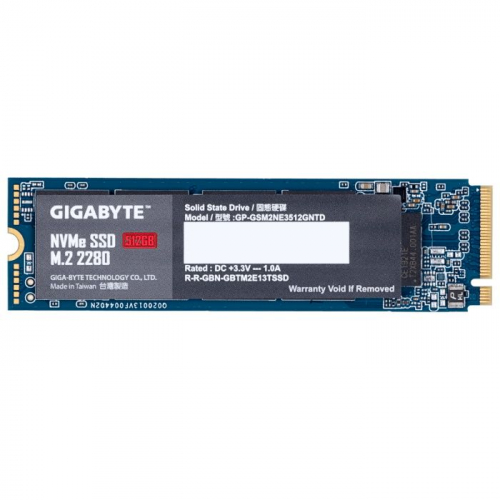 Твердотельный накопитель GIGABYTE SSD M.2 2280 512GB PCI-E x4, 1700 Мб/сек, 1550 Мб/сек, TLC (GP-GSM2NE3512GNTD)
