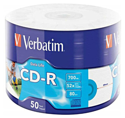 Verbatim Диски CD-R 80min, 700mb, 52x Ink Print bulk (50шт) [] (43794)
