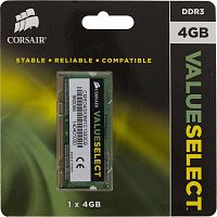 Память DDR3L 4Gb 1333MHz Corsair CMSO4GX3M1C1333C9 RTL PC3-10600 CL9 SO-DIMM 204-pin 1.35В Ret