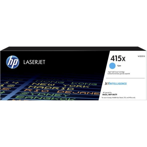 Картридж HP 415X, голубой / 6000 страниц (W2031X)
