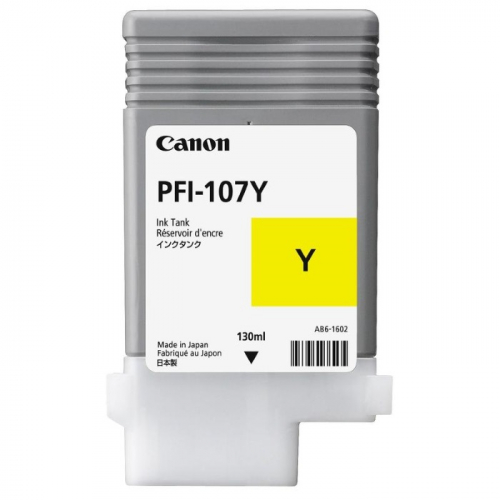 Картридж CANON PFI-107Y, желтый, 130мл., для iPF680/ 685/ 780/ 785 (6708B001)