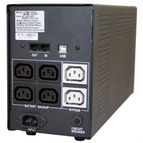 Источник бесперебойного питания Powercom IMP-2000AP Imperial UTP, 2000VA/ 1200W, RJ-45, RJ-11, USB, Hot Swap, 6 х IEC320 С13 фото 2