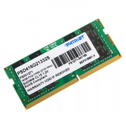 Модуль памяти Patriot 16GB DDR4 2133MHz PC17000 SODIMM CL15 1.2V RTL (PSD416G21332S)