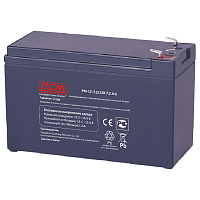 Батарея POWERCOM PM-12-7.2, напряжение 12В, емкость 7.2А*ч, ток разряда 35А, макс. ток заряда 2.1А, свинцово-кислотная типа AGM, тип клемм T2(250)/ T1(187), размеры (ДхШхВ) 151х65х99 мм., 2.18кг/ Battery POWERCOM PM-12-7.2, voltage 12V, capacity 7.2A*h,
