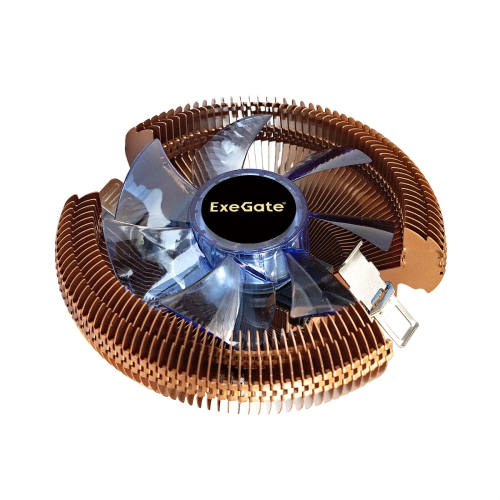Exegate EX286154RUS Кулер ExeGate Wizard EE91-PWM.Cu.BLUE (Al+Copper, LGA775/ 1150/ 1151/ 1155/ 1156/ 1200/ AM2/ AM2+/ AM3/ AM3+/ AM4/ FM1/ FM2/ 754/ 939/ 940, TDP 80W, Fan 90mm, PWM, 800-2400RPM, Hydro bearing, 4pi фото 2