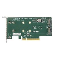Supermicro AOC-SLG3-2M2 Low Profile PCIe Riser Card supports 2 M.2 Module (AOC-SLG3-2M2-O)