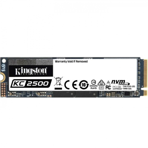 Твердотельный накопитель Kingston KC2500 SSD 500GB M.2 2280 NVMe 3D TLC NAND 3500/2500MB/s IOPS 375K/300K MTBF 2M (SKC2500M8/500G)