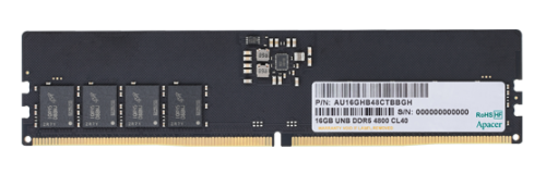 Apacer DDR5 16GB 4800MHz DIMM (PC5-38400) CL40 1.1V (Retail) 2048*8 3 years (AU16GHB48CTBBGH/ FL.16G2A.PTH)