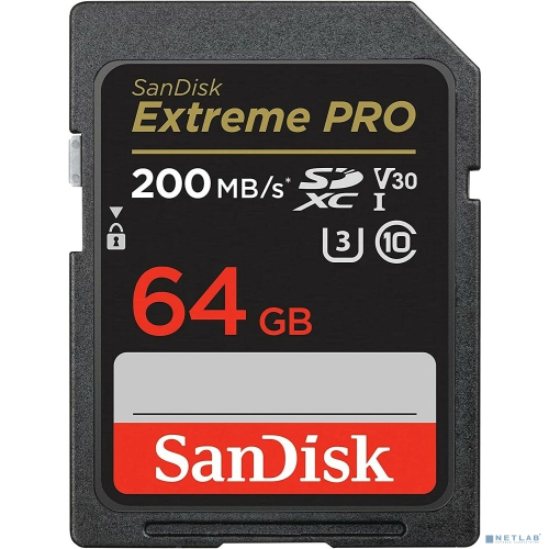 Карта памяти SanDisk Extreme PRO 64GB SDXC Memory Card 200MB/ s (SDSDXXU-064G-GN4IN)