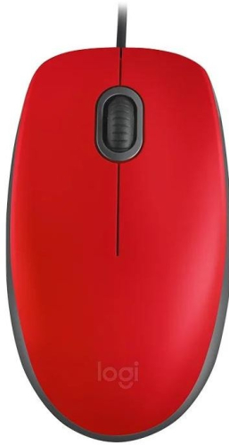 Мышь Logitech M110 красный/серый оптическая (1000dpi) silent USB (2but) (910-005501 )