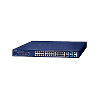коммутатор/ PLANET SGS-5240-24P4X L2+ 24-Port 10/ 100/ 1000T 802.3at PoE + 4-Port 10G SFP+ Stackable Managed Switch (370-watt PoE budget, Hardware Layer3 IPv4/ IPv6 Static Routing, ERPS Ring, hardware st