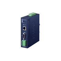 конвертер/ PLANET ICS-2100T IP30 Industrial 1-Port RS232/ RS422/ RS485 Serial Device Server (1 x 10/ 100BASE-TX, -40~75 degrees C, dual 9~48V DC, Web, Telnet and SNMP management )