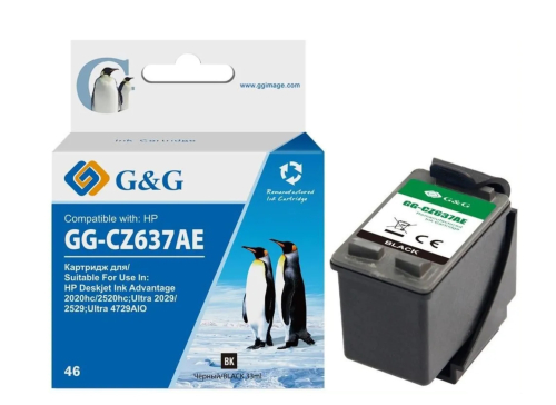 Картридж струйный G&G GG-CZ637AE 46 черный (33мл) для HP DJ Adv 2020hc/ 2520hc