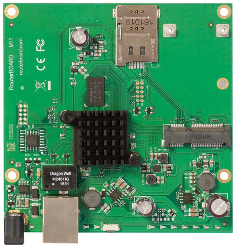 MikroTik RouterBOARD M11G with Dual Core 880MHz CPU, 256MB RAM, 1x Gbit LAN, 1x miniPCI-e, RouterOS L4 (RBM11G)
