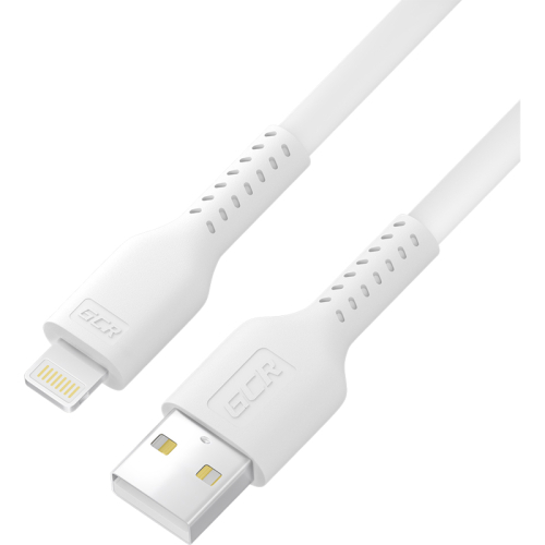 GCR Кабель 1.0m USB AM/ Lightning - поддержка всех IOS, MFi, белый, GCR-54251