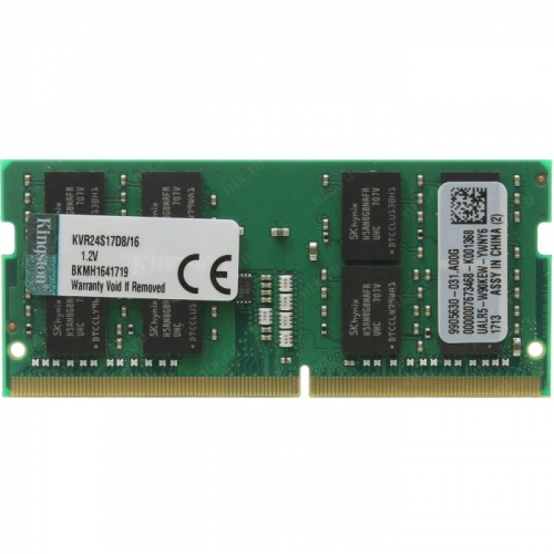 Модуль памяти Kingston KVR24S17D8/16, DDR4 SODIMM 16GB 2400MHz, PC4-19200 Mb/s, CL15, 1.2V (KVR24S17D8/16)