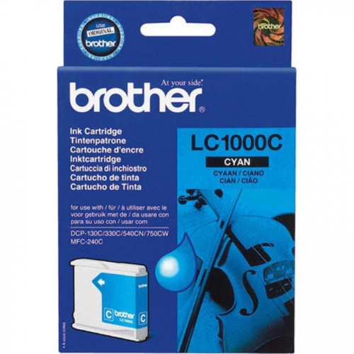 Картридж струйный Brother LC1000C, голубой, 400 стр., для DCP130C/330С, MFC-240C/5460CN/885CW/DCP350