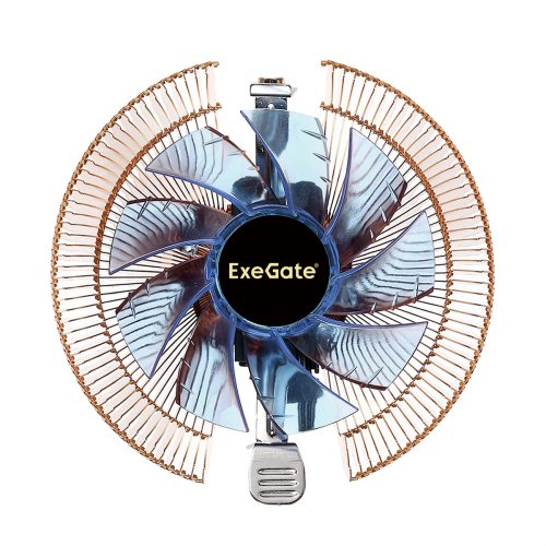 Exegate EX286154RUS Кулер ExeGate Wizard EE91-PWM.Cu.BLUE (Al+Copper, LGA775/ 1150/ 1151/ 1155/ 1156/ 1200/ AM2/ AM2+/ AM3/ AM3+/ AM4/ FM1/ FM2/ 754/ 939/ 940, TDP 80W, Fan 90mm, PWM, 800-2400RPM, Hydro bearing, 4pi фото 3
