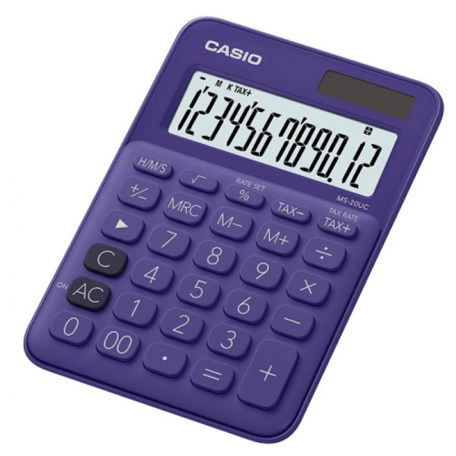 Калькулятор настольный Casio MS-20UC-PL-S-EC фиолетовый 12-разр.