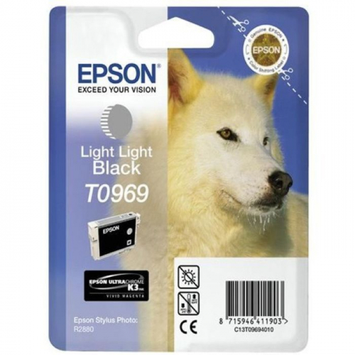 Картридж струйный Epson T0969 светло-чёрный 11 мл для Epson R2880 ( C13T09694010)