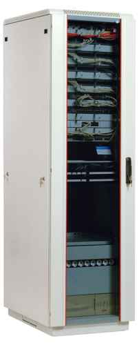 Шкаф телекоммуникационный напольный 33U (600x800) дверь стекло (3 места) (ШТК-М-33.6.8-1ААА)