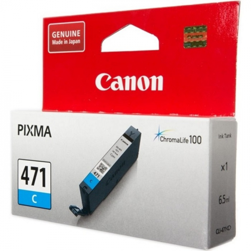 Картридж струйный Canon CLI-471C, голубой, 320 страниц, для Pixma MG5740/ MG6840/ MG7740 (0401C001)