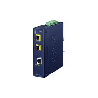 медиа конвертер/ PLANET IP30 Industrial 10/ 100/ 1000T to 2-Port 100/ 1000X SFP Gigabit Media Converter (-40 to 75 degree C) (IGT-1205AT)