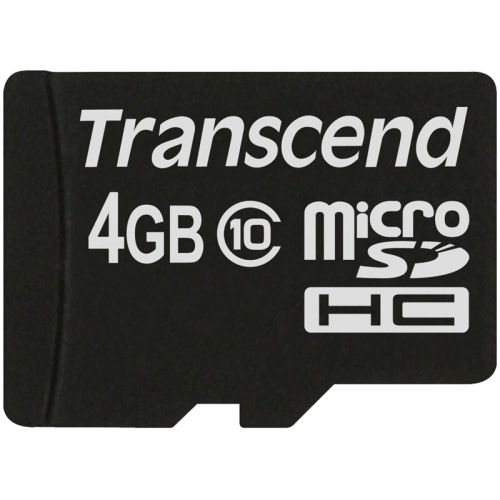 Карта памяти/ Transcend 4GB microSDHC Card Class 10 (SD 2.0) no adapter (TS4GUSDC10)