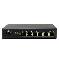 *Коммутатор Uniview, 6*100Mbps network ports (RJ45), including 4 PoE ports IEEE802.3,IEEE802.3u,IEEE802.3az,IEEE802.3x,IEEE802.3af,IEEE802.3at 1.2Gbps 0.90Mpps 768Kbit 2K 160mm x 93mm x 32mm (6.3"3.7"1. (NSW2010-6T-POE-IN)