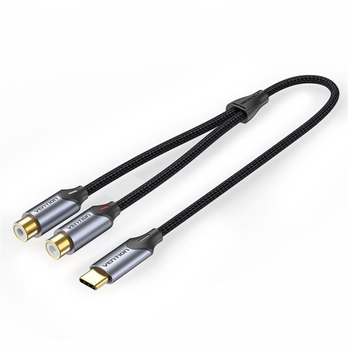 Переходник-разветвитель Vention гибкий USB-C M/ 2RCA F - 1м (BGVHF)