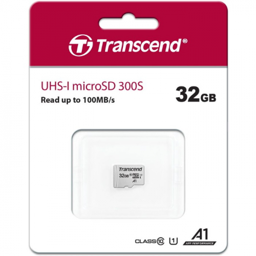 Карта памяти microSD 32GB Transcend microSDHC Class 10 UHS-1 U1, (без адаптера), TLC (TS32GUSD300S) фото 2