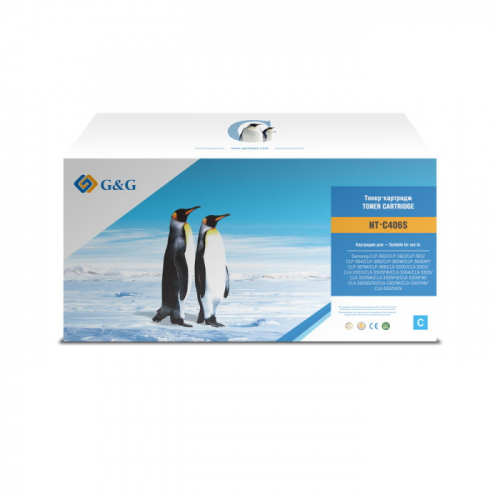 Картридж лазерный G&G NT-C406S голубой 1000 страниц для Samsung CLP-360/ 365/ CLX-3300/ 3305