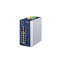 коммутатор/ PLANET IP30 Industrial L2+/ L4 8-Port 1000T 802.3at PoE+ 2-port 100/ 1000X SFP + 2-port 10G SFP+ Full Managed Switch (-40 to 75 C, dual redundant power input on 48~56VDC terminal block, DIDO (IGS-5225-8P2S2X)