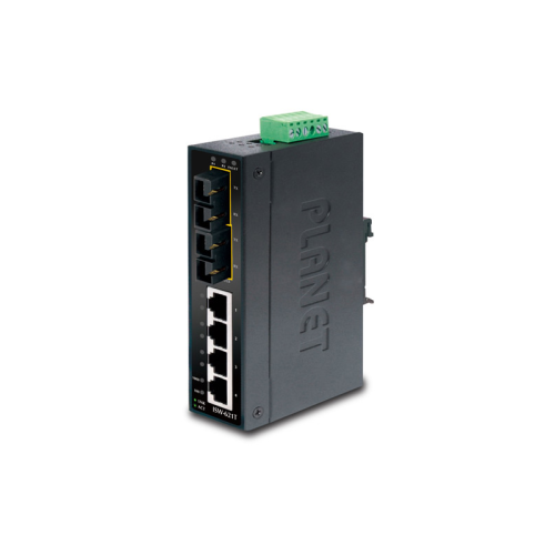 ISW-621TS15 коммутатор для монтажа в DIN рейку/ IP30 Slim Type 4-Port Industrial Ethernet Switch + 2-Port 100Base-FX(15KM) (-40 - 75 C)