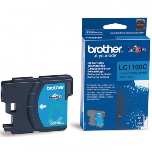 Картридж струйный Brother LC1100C голубой 325 страниц для DCP-385C, DCP-6690CW, MFC-990CW