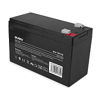 Батарея SVEN SV 1270 (12V 7Ah), напряжение 12В, емкость 7А*ч, макс. ток разряда 105А, макс. ток заряда 2.1А, свинцово-кислотная типа AGM, тип клемм F2, Д/ Ш/ В 151/ 65/ 94 мм, 2.1кг/ Battery SVEN SV 1270 (SV-0222007)