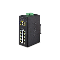 коммутатор/ PLANET IP30 Industrial 8-Port 10/ 100/ 1000T + 2-Port 100/ 1000X SFP Ethernet Switch (-40~75 degrees C) (IGS-1020TF)