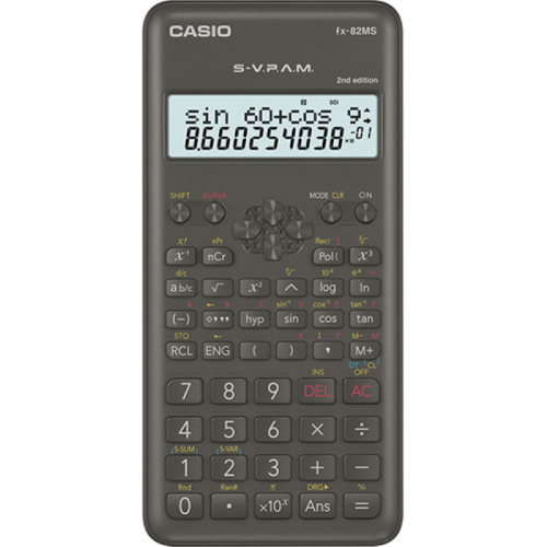 Калькулятор научный Casio FX-82MS-2 черный 10-разрядный (FX-82MS-2-S-ET-D)