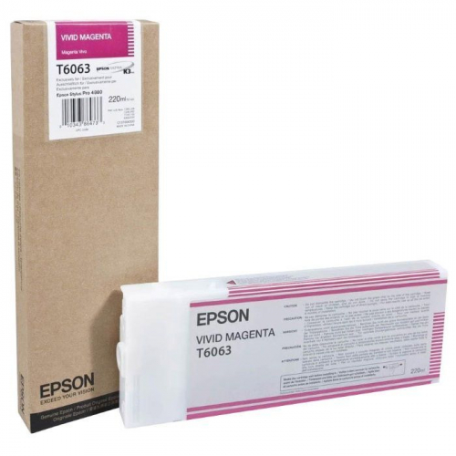 Картридж EPSON T6063, пурпурный, 220 мл., для Stylus Pro 4880 (C13T606300)