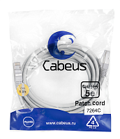 Cabeus PC-FTP-RJ45-Cat.5e-3m Патч-корд F/ UTP, категория 5е, 2xRJ45/ 8p8c, экранированный, серый, PVC, 3м
