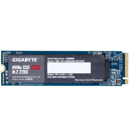 Твердотельный накопитель GIGABYTE SSD M.2 2280 1TB PCI-E x4, 2500 Мб/сек, 2100 Мб/сек, TLC (GP-GSM2NE3100TNTD)