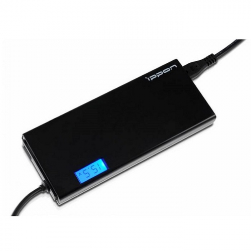 Адаптер питания для ноутбука Ippon SD90U, автоматический, 90W, 15V-19.5V, 10-connectors ,1xUSB, 2.1A, черный (SD90U BLACK)