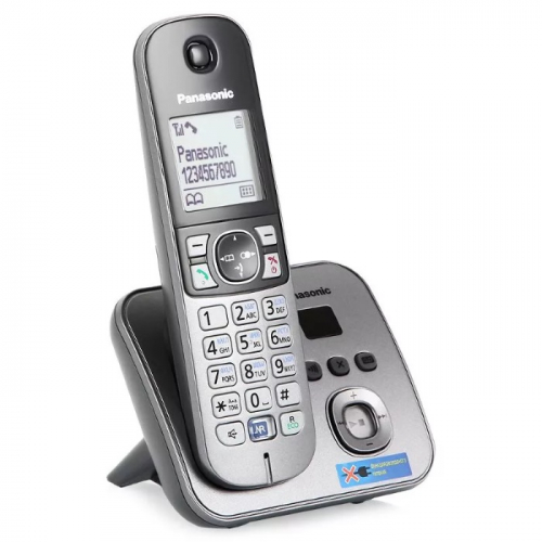 Телефон DECT Panasonic/ АОН, громкая связь, полифония, серебристый металлик (KX-TG6821RUM) фото 2