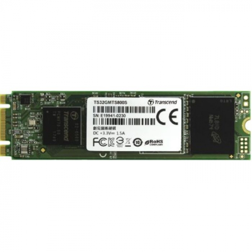 Твердотельный диск SSD 32GB Transcend MTS800S, M.2, SATA III, MLC, R/W450/500 MB/s (TS32GMTS800S)