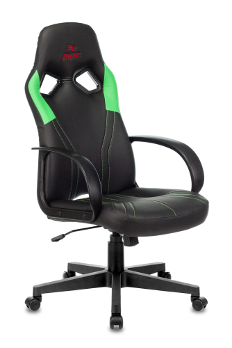 Кресло игровое Zombie RUNNER черный/зеленый эко.кожа крестов. пластик (ZOMBIE RUNNER GREEN)